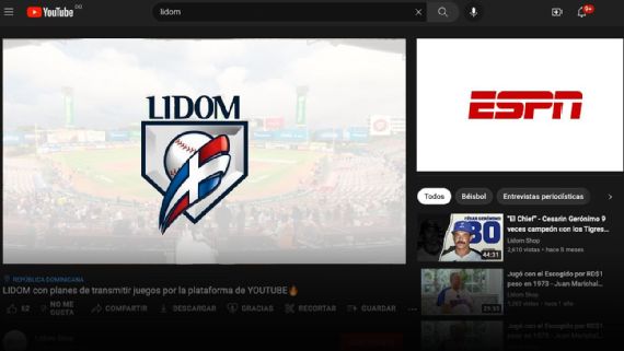 Equipos de LIDOM evalúan posibilidad de transmitir partidos por Youtube