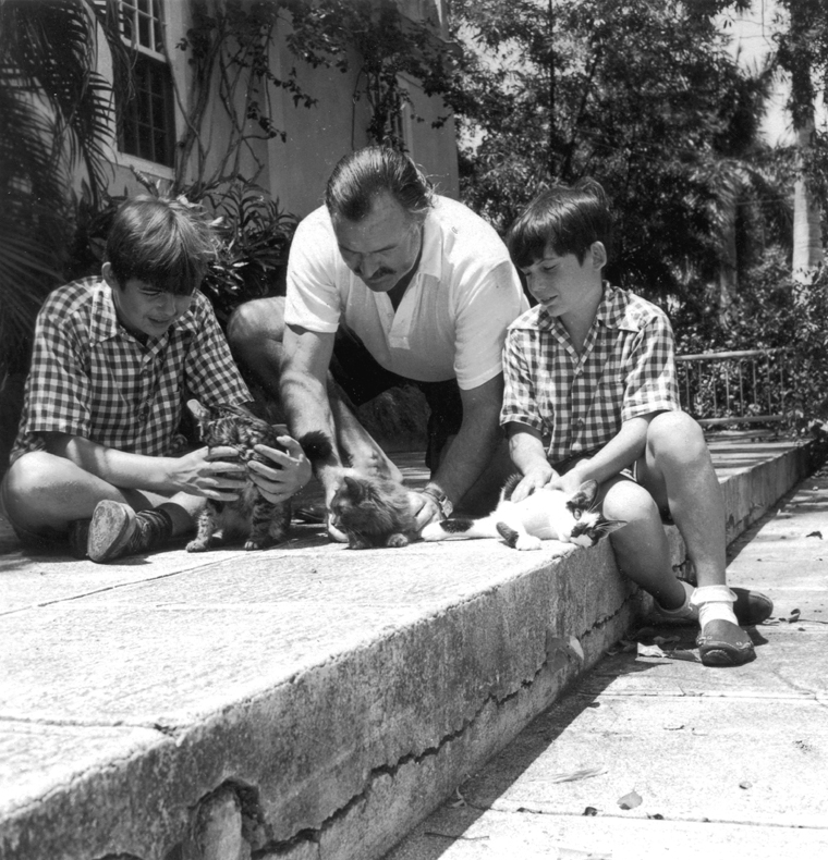 Las imágenes han sido tomadas de la colección de la Biblioteca Memorial John F. Kennedy, de Boston. Muestran a Hemingway en su casa de finca Vigía, La Habana, rodeado de sus gatos, en el bar El Floridita y a bordo de su yate El Pilar.