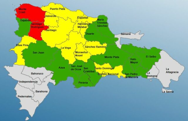 COE asciende a 25 las provincias en alerta por vaguada
